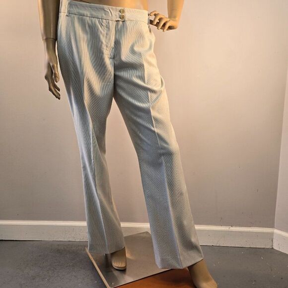 Etro Milano Pant Trousers Pin Stripe Straight Leg Made In Italy Womens Sz 44 IT - Picture 9 of 12